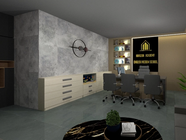 Functional educational interiors showcasing classrooms & learning spaces at Cambridge School project