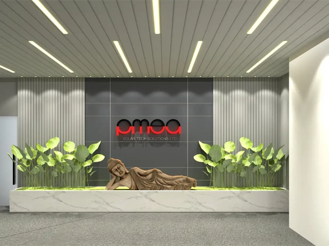 Office interior design with modern workspaces and layouts for Pmea 2 corporate project Solar Solutions