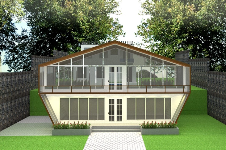 Highlight a contemporary house exterior in Nashik that enhances elegance, lighting, and architecture